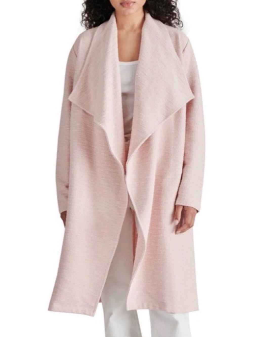 Steve Madden Pink Textured Open-Front Cardigan - M